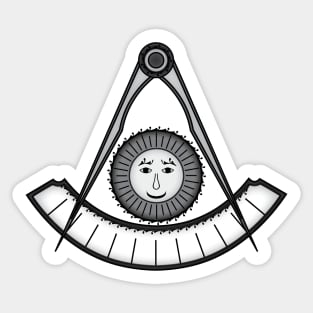 Compass, sun and protractor, Jewel of Grand  Master for Blue Lodge Sticker